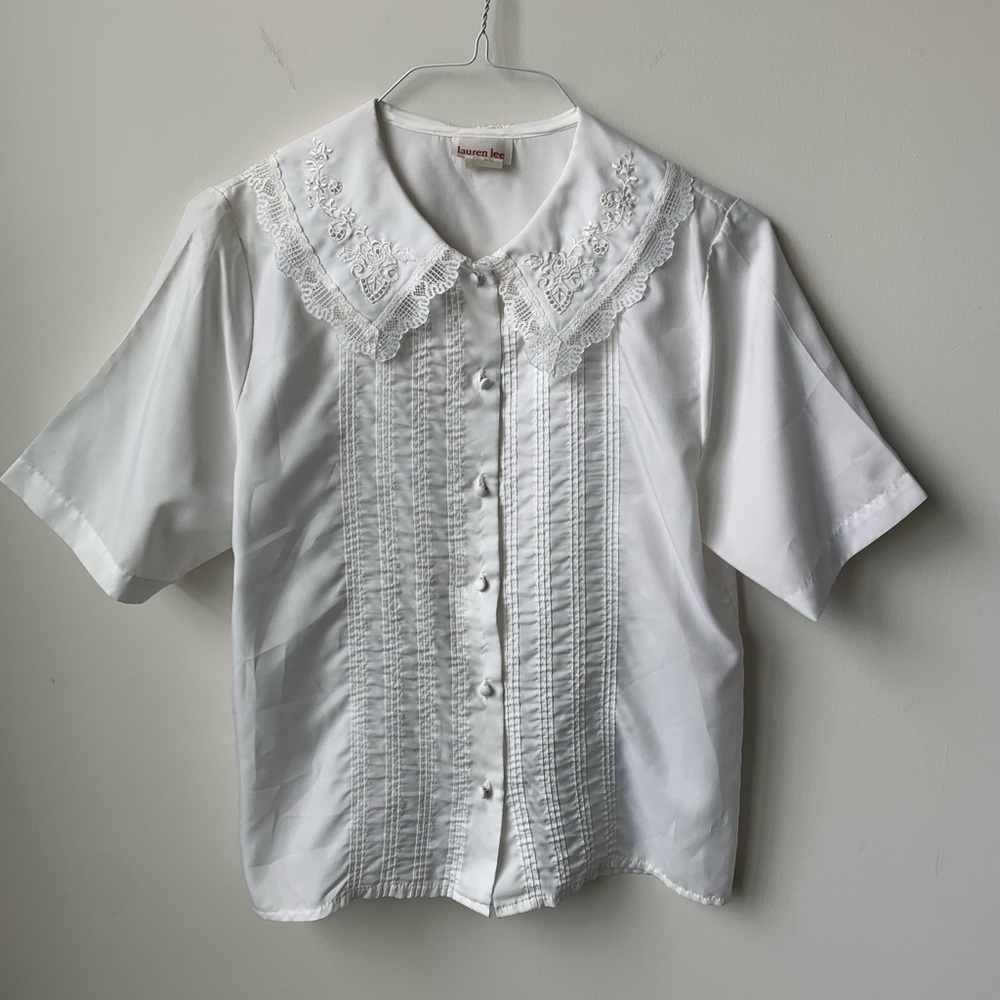 Lauren Lee Vintage White Collared Button Down Size 10
